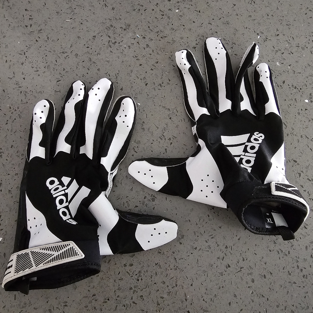 Adidas Black and White Football Gloves XL